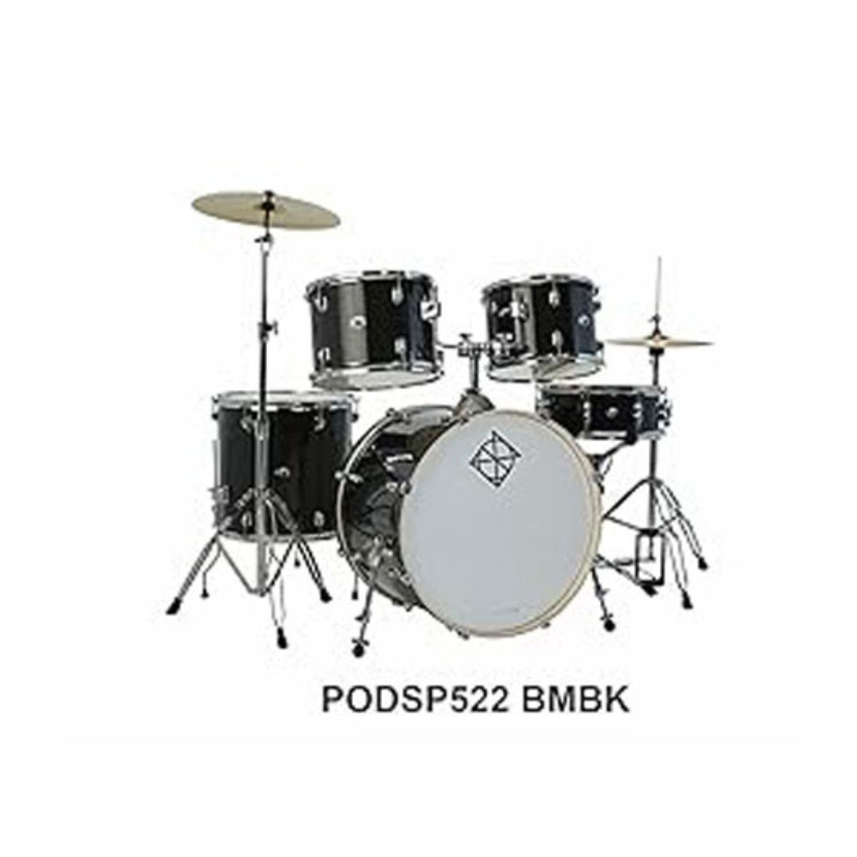 Dixon Drums Spark Standard Series Acoustic Drum (full kit) 5PCs set incl Hardware - Misty Black