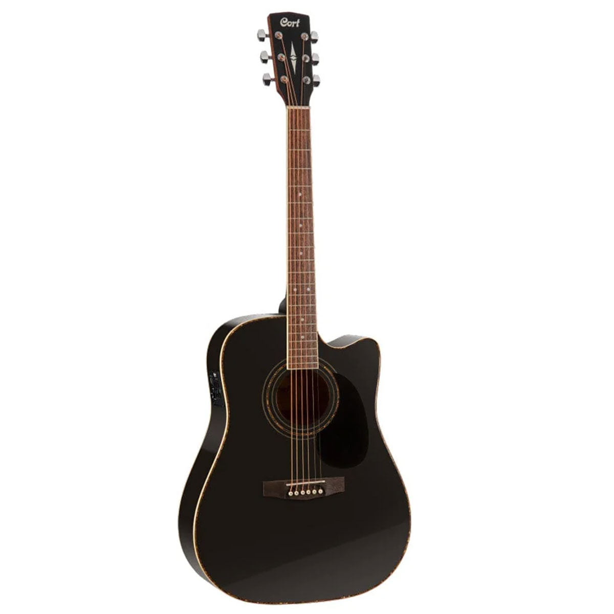 Cort AD880CE-BK Standard Series Electric Acoustic Guitar, Cutout, Natural