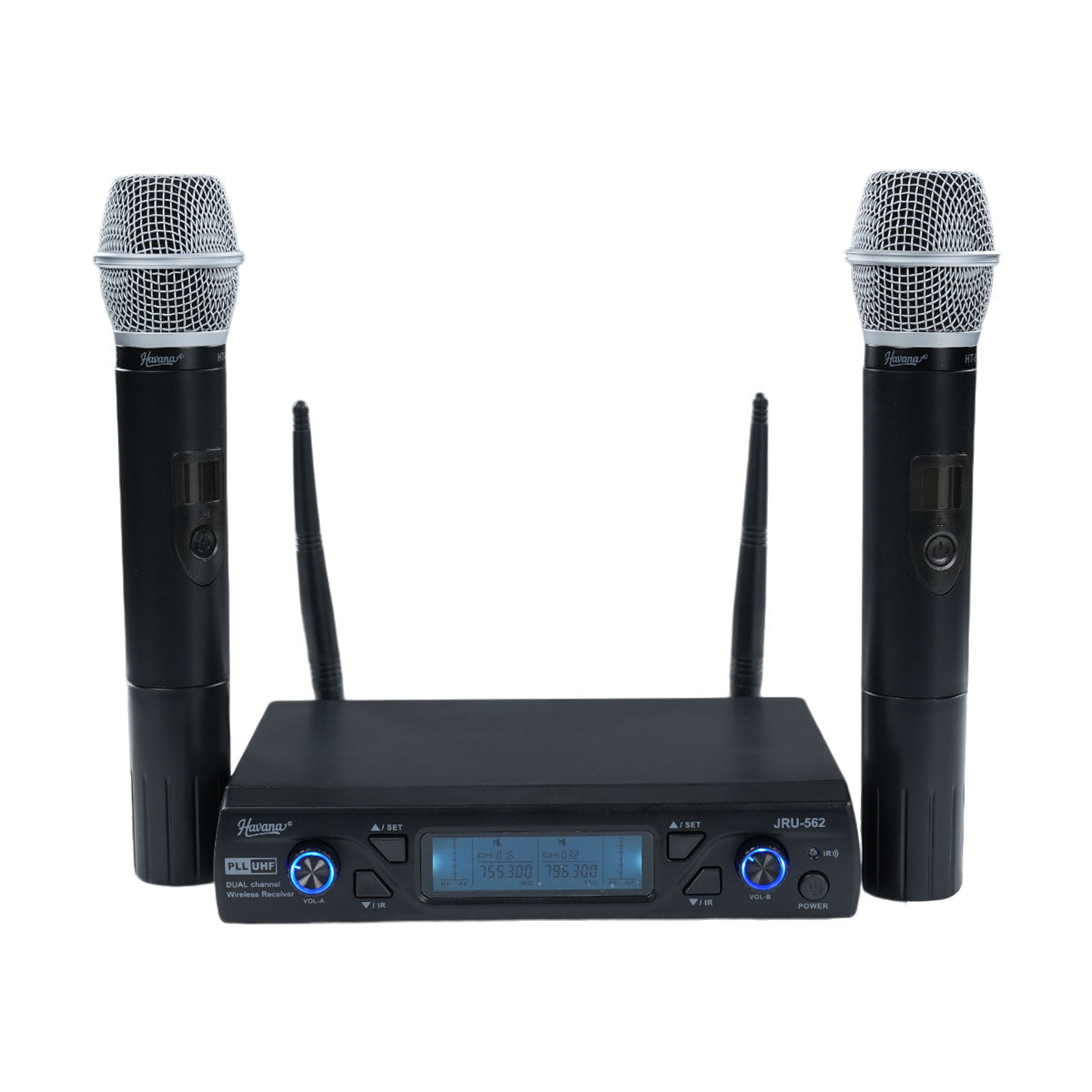 Havana JRU-562 UHF Dual Channel Wireless Receiver & HT-51C Handheld Wi ...