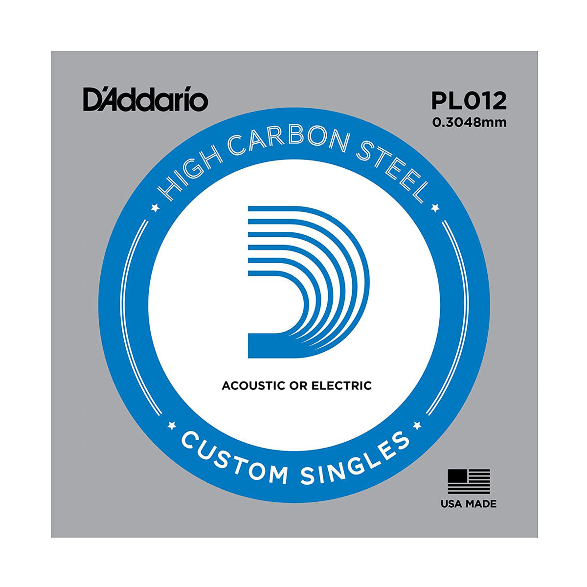 DAddario PL012 Plain Steel 0.012 Single Guitar String