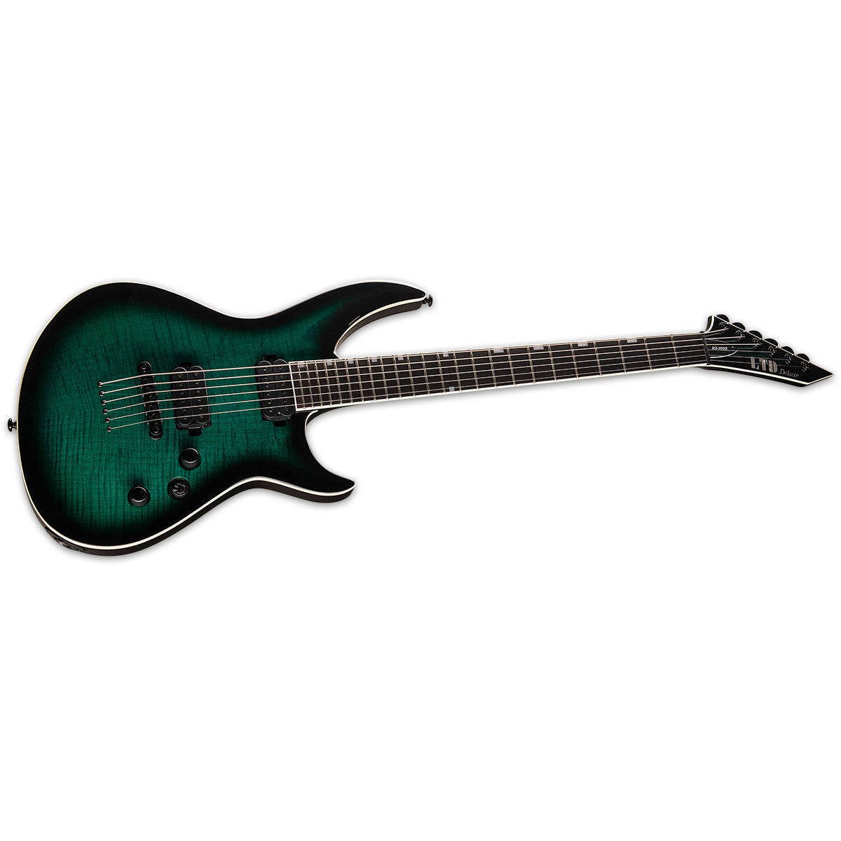 ESP LTD 1000 Series 6 String Electric Guitar - Black Turquoise Burst