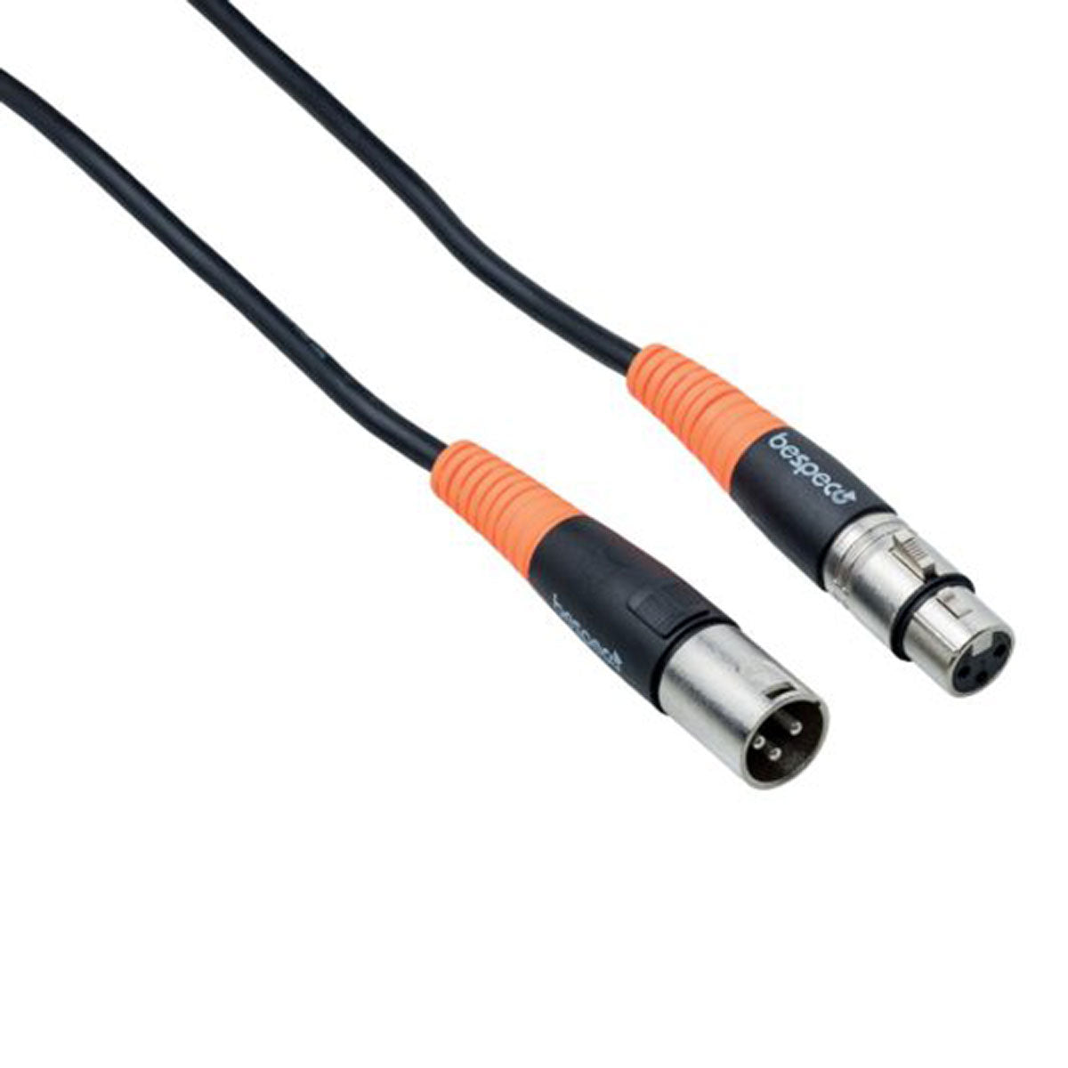 Bespeco SLFM900 XLR Male to Female XLR Cable, 30 inches, Black/Orange