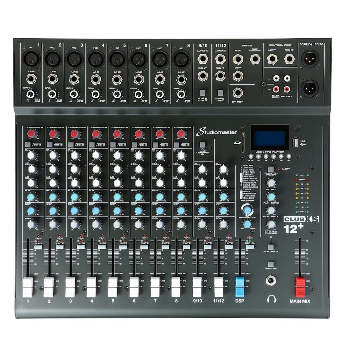 Studiomaster Club XS 12 Compact Mixing Console with USB Club XS12